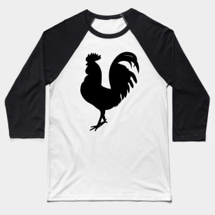 Chicken Rooster Silhouette Baseball T-Shirt